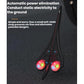Exhaust grounding anti-static strap conducting static to ground, with red glowing pads