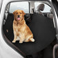 Car door protection cover on car door with pet access area, dark black