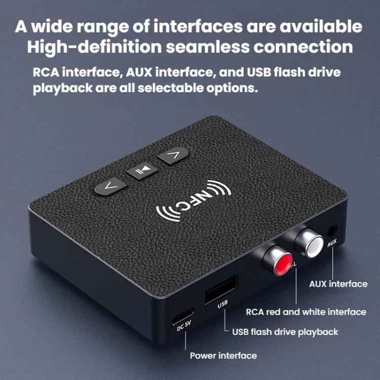 D11 Car Bluetooth 6.0 Audio Adapter NFC Bluetooth Receiver, D11