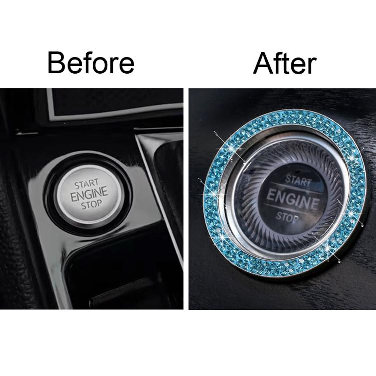 Car One-Touch Start Diamond-Embellished Trim Ring Sticker