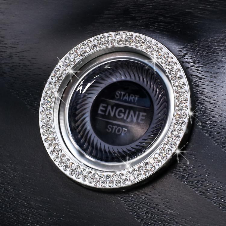 Car One-Touch Start Diamond-Embellished Trim Ring Sticker