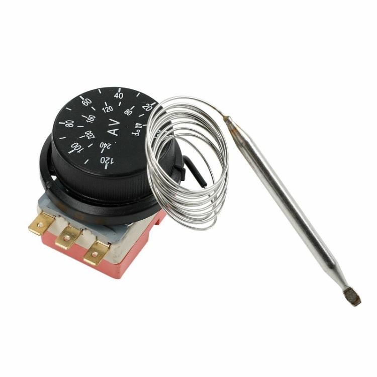 Electric temperature control thermostat switch with dial and stainless probe wire