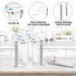 Clear acrylic spice jar holder with seven openings and white bottles on metal posts