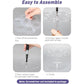 Clear acrylic 6-slot organizer with hands assembling top disc and central rod