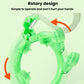 Green rotary hand-crank peeler with circular frame and crank handle