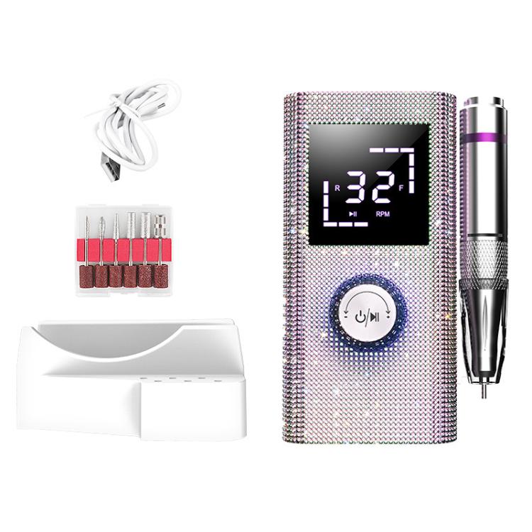 Portable nail polish remover rhinestone applicator kit with main device and accessories