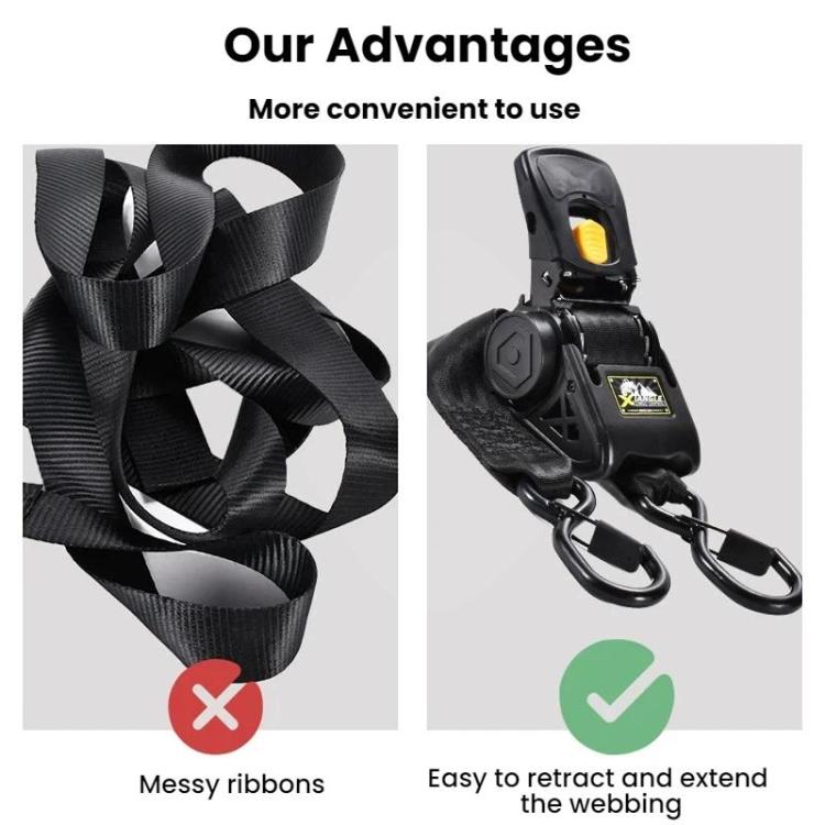 Car Motorcycle Automatic Retractable Tensioner Tie-Down Strap, 315cm