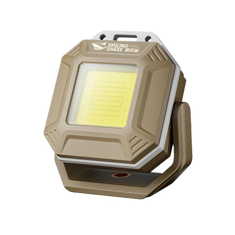 Khaki mini work light with recessed handle and bright square LED panel