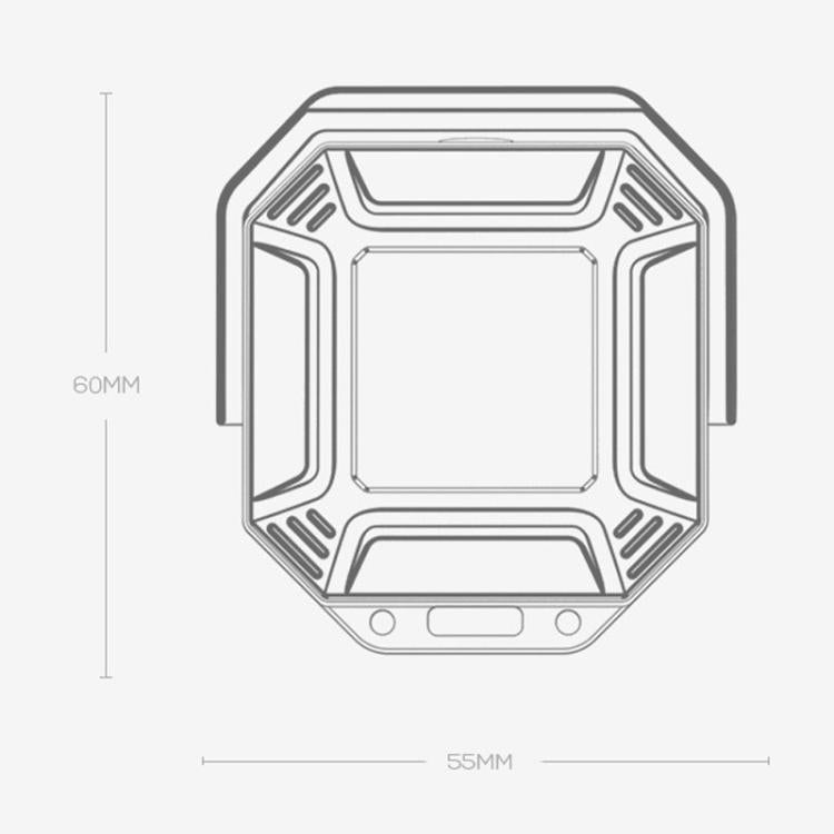 Sketch of compact square magnetic work light, top handle and side panels