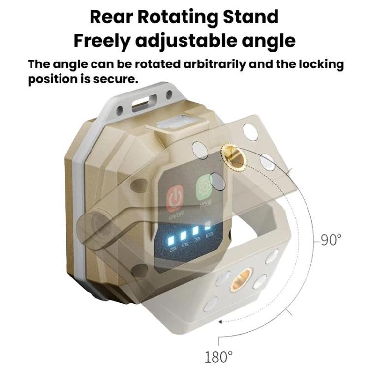 Khaki mini work light with rear rotating stand for adjustable angle