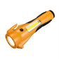 Orange emergency COB work light with side handle and front flashlight head