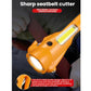 Orange emergency light with seatbelt cutter on the base and side COB lamp