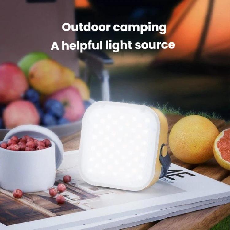 Warm white portable LED lantern with frosted light panel, handheld design