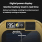 Yellow lantern control panel with digital battery display, power and light switches