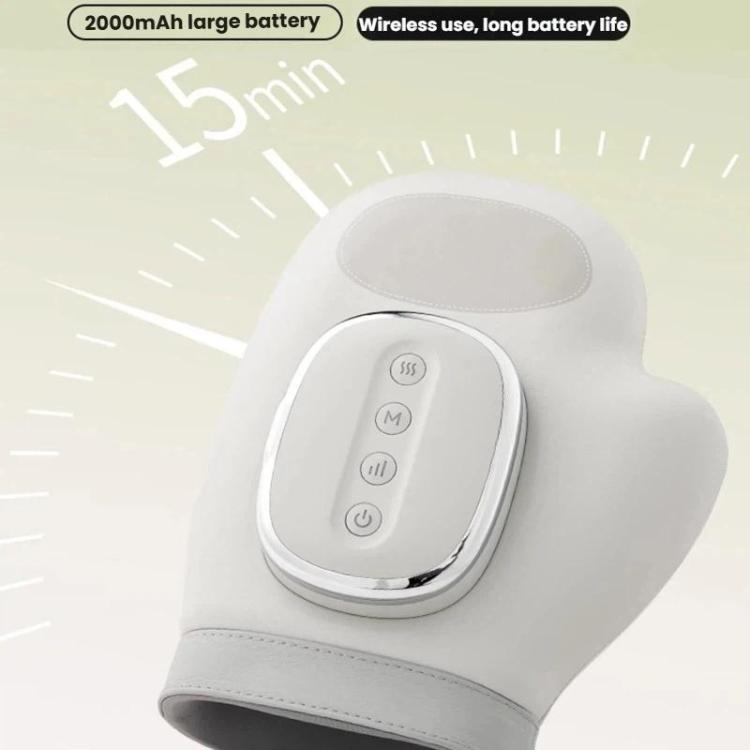 Portable hand massager glove with central control buttons and wrist strap