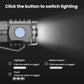 Portable LED mini flashlight with control button and bright white output beam