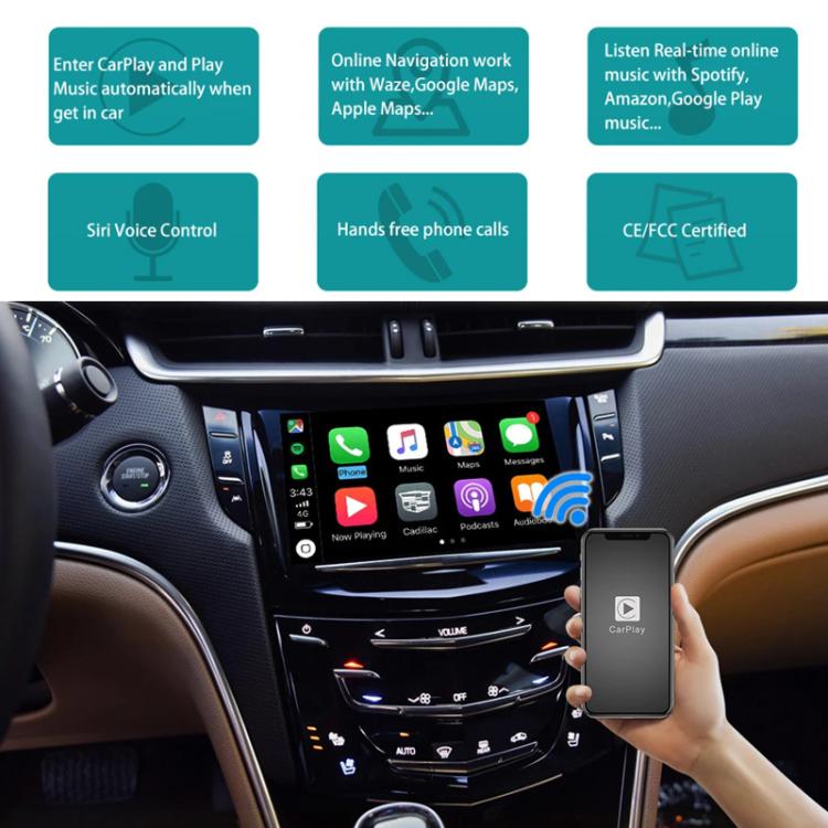 Wireless CarPlay Module Decoder For Cadilac XTS / ATS / SRX / CTS / XT5 2014-2017, WZGM-1
