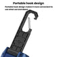 Magnetic work flashlight with hanging hook, blue and black body, extended hanging loop