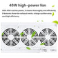 White nail dust collector with triple circular fan vents and vented intake grille