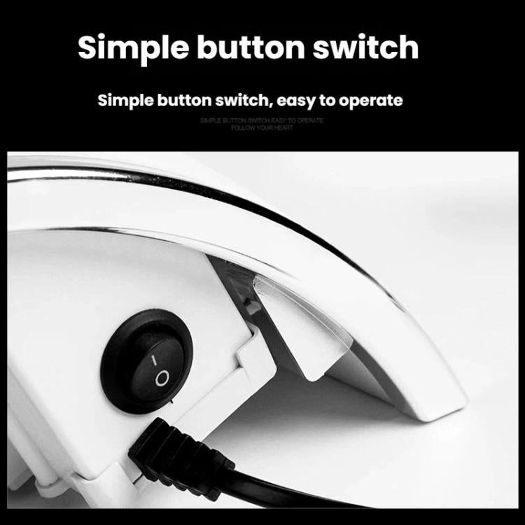 White nail dust collector with round power switch and connected power cord
