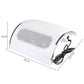 White desktop nail dust collector with vented mesh intake and attached power cord