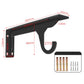 Black triangular wall-mount support bracket with double hooks and screw holes