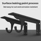 Black triangular wall-mounted shelving brackets set with hooks and mounting holes