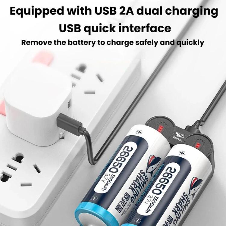 USB dual charging setup with battery cells for the diving flashlight