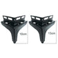 Set of black corner support brackets, sizes 10cm and 13cm, three-pronged design