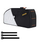Black and white waterproof bike top tube frame bag with front organizer panel and zip