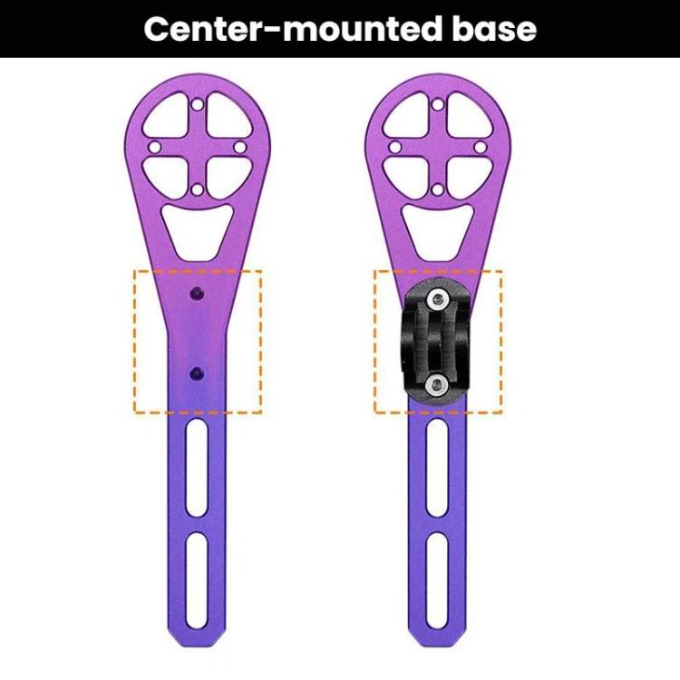 Purple center-mounted extension base with two mounting views and screw positions
