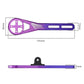 Purple bike computer mount extension base with mounting holes and side slits