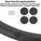 Glue-free round tire repair patches with strong adhesive layer and small backing cards