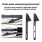 Bike chain wear measuring tool with two gauges and long measuring bars, black
