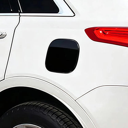 Fuel tank cap cover, black oval insert on car body