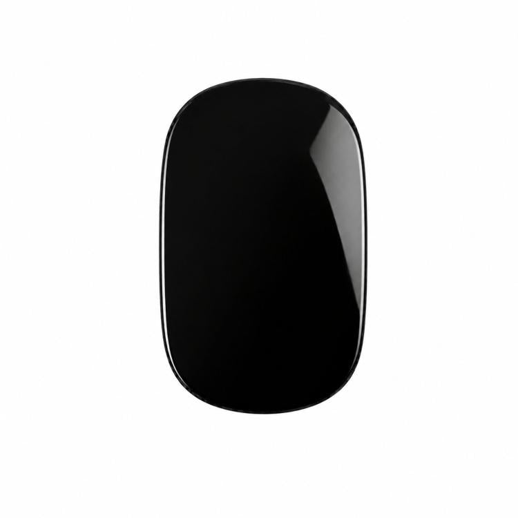 Fuel tank cap cover, glossy black oval with smooth silver border