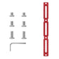 Red long bike water bottle cage hole adjuster with screws and hex key