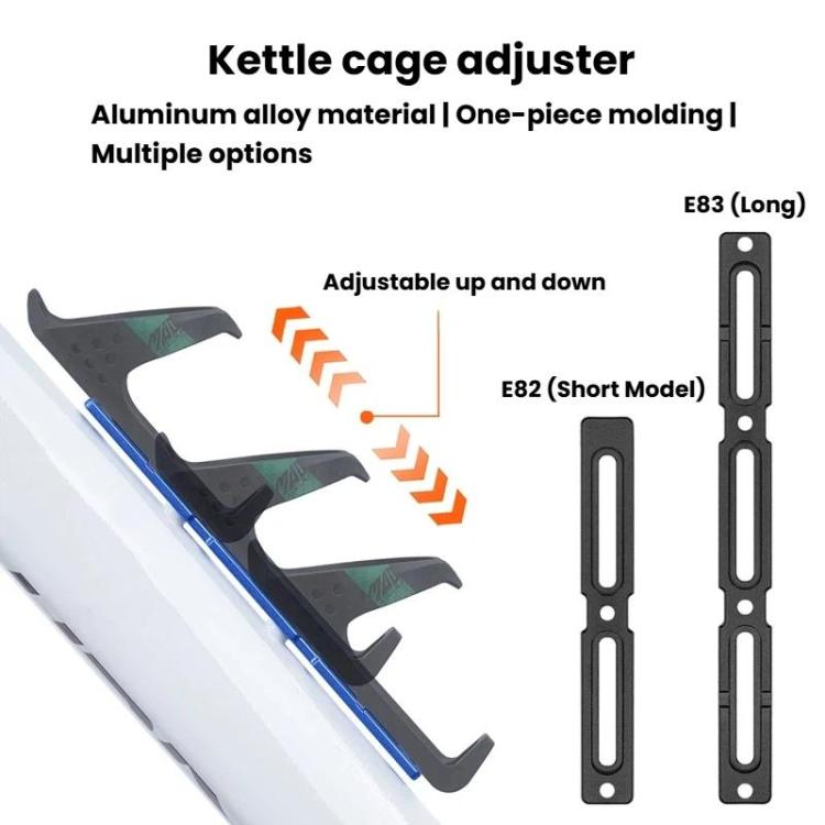Long and short black bike water bottle cage hole adjuster bars