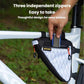 Black waterproof bike triangle frame tool bag with white panel and orange accent zipper tab