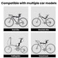 Bike frame compatibility graphic showing road, mountain, folding, and gravel bike types
