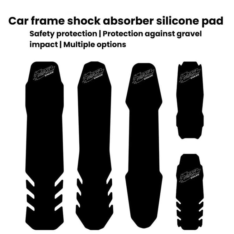 Assorted black silicone bike frame protector pads with logo (multiple shapes)