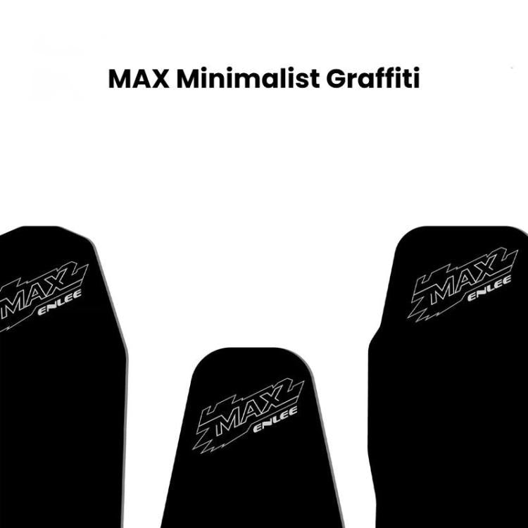 Black silicone frame protector pad close-up with logo on top surface