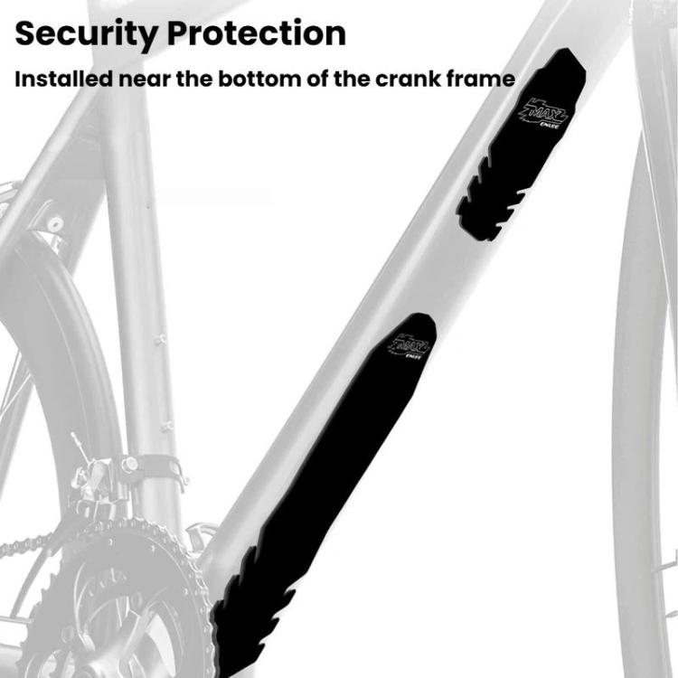 Black silicone frame protector pad installed near bottom of crank frame area