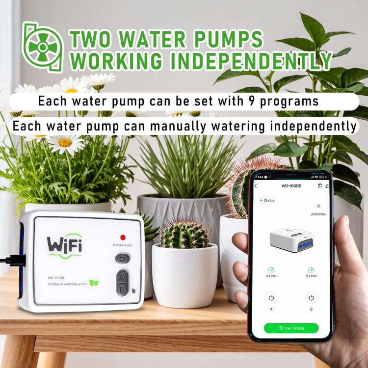 WIFI Smart Dual-Pump Automatic Watering System Cell Phone Remote Control Watering Device, Adjustable Drip Arrow USB, Adjustable Drip Arrow US Plug, Adjustable Drip Arrow UK Plug, Transparent Drip Arrow USB, Transparent Drip Arrow US Plug               ...