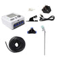 Automatic dripper set with timer controller, dual pumps, power adapter, and black tubing