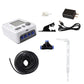 Dual-pump dripper kit with timer controller, black tubing, and transparent drip arrow