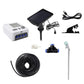 Solar-powered potted plant watering kit with solar panel, dual pumps, and drip arrow stake
