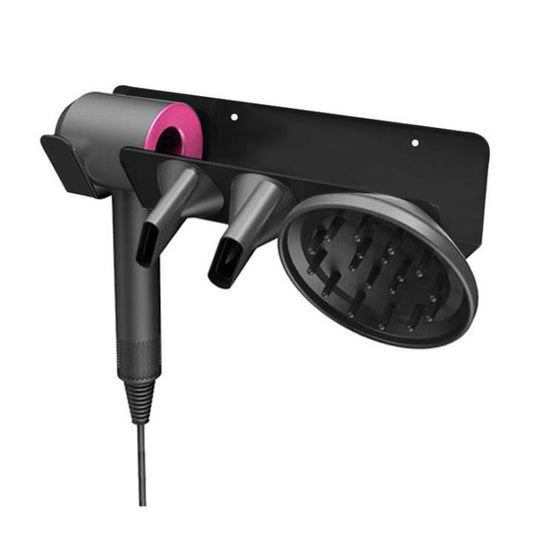 For Dyson Hair Dryer Wall Mount Holder - Adhesive Or Screw Installation, Compact Nozzle Organizer, Right Rose Gold, Left Black, Right Black, Left Silver, Right Silver