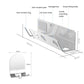 Wall mount hair dryer nozzle holder with screw holes, anti-scratch pads and storage tray, silver