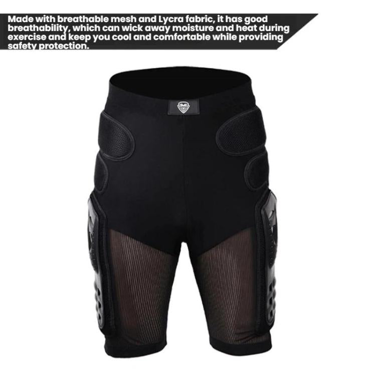 SULAITE black protective riding pants with rear mesh panels and side armor pads